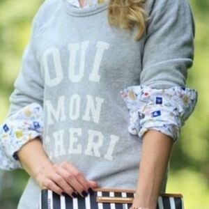 OUI MON CHERI J CREW GRAY SWEATSHIRT SIZE S